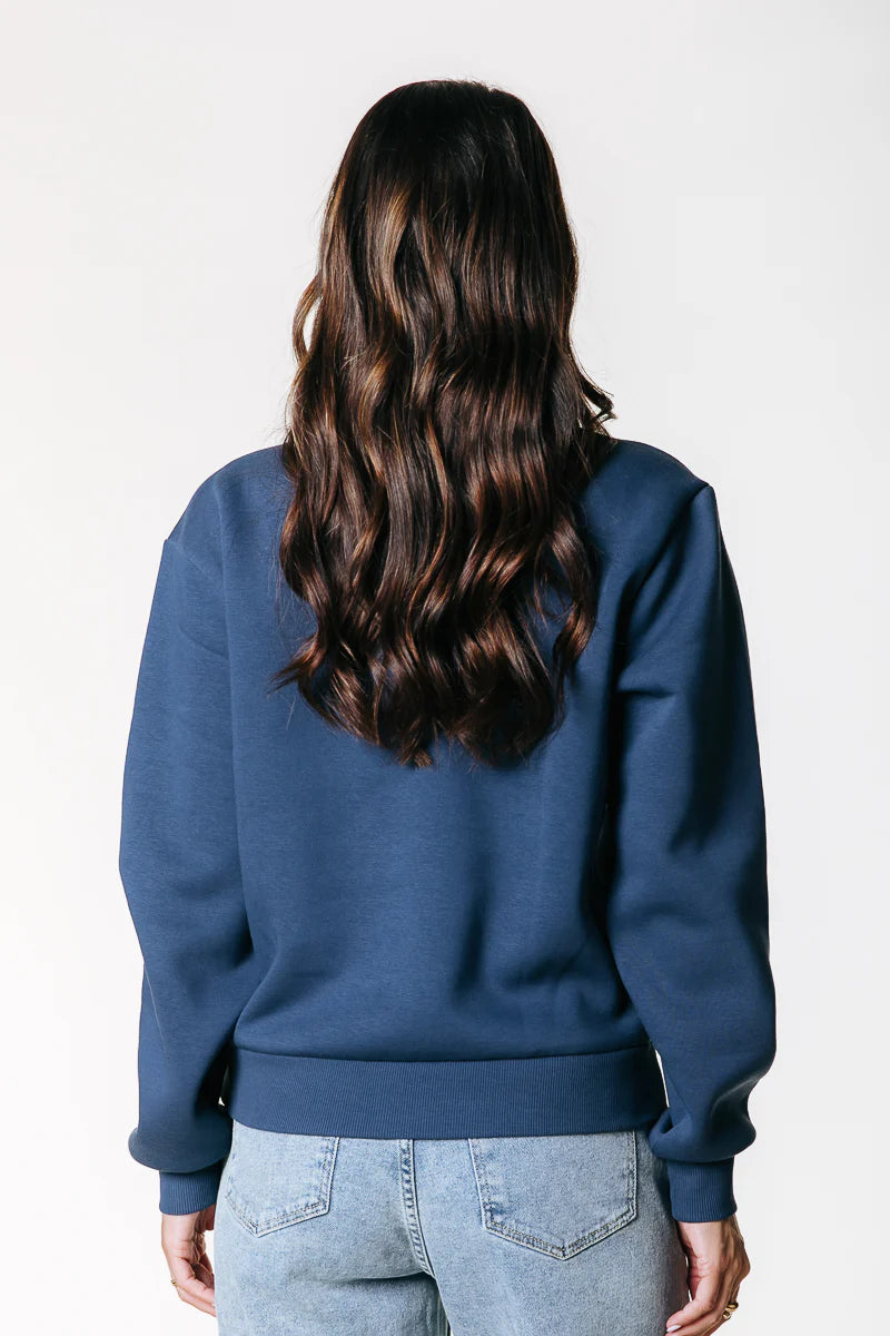 Colourful Rebel | Logo Wave Relaxed Sweat - Denim Blue (WS417081)