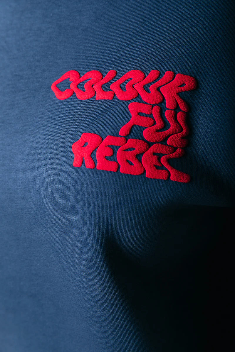 Colourful Rebel | Logo Wave Relaxed Sweat - Denim Blue (WS417081)
