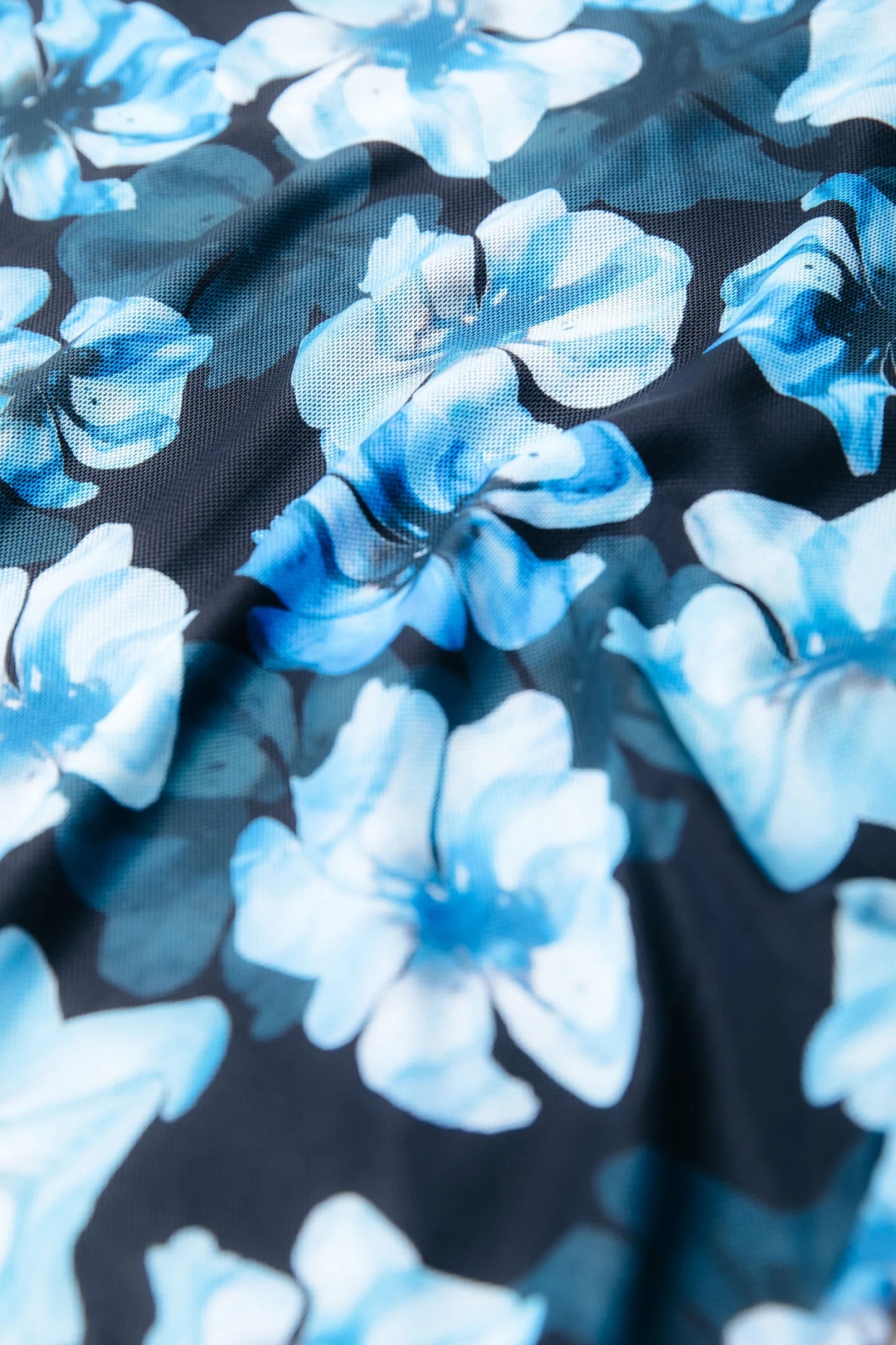 Colourful Rebel | Neyo Flower Mesh Turtleneck Top - Blue