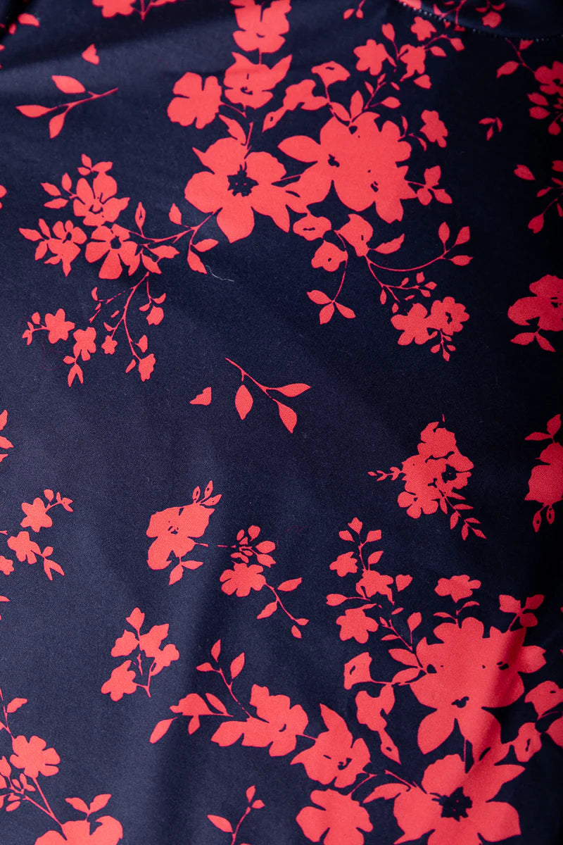 Colourful Rebel | Neyo Flower Peached Top - Warm Red (WT217173)
