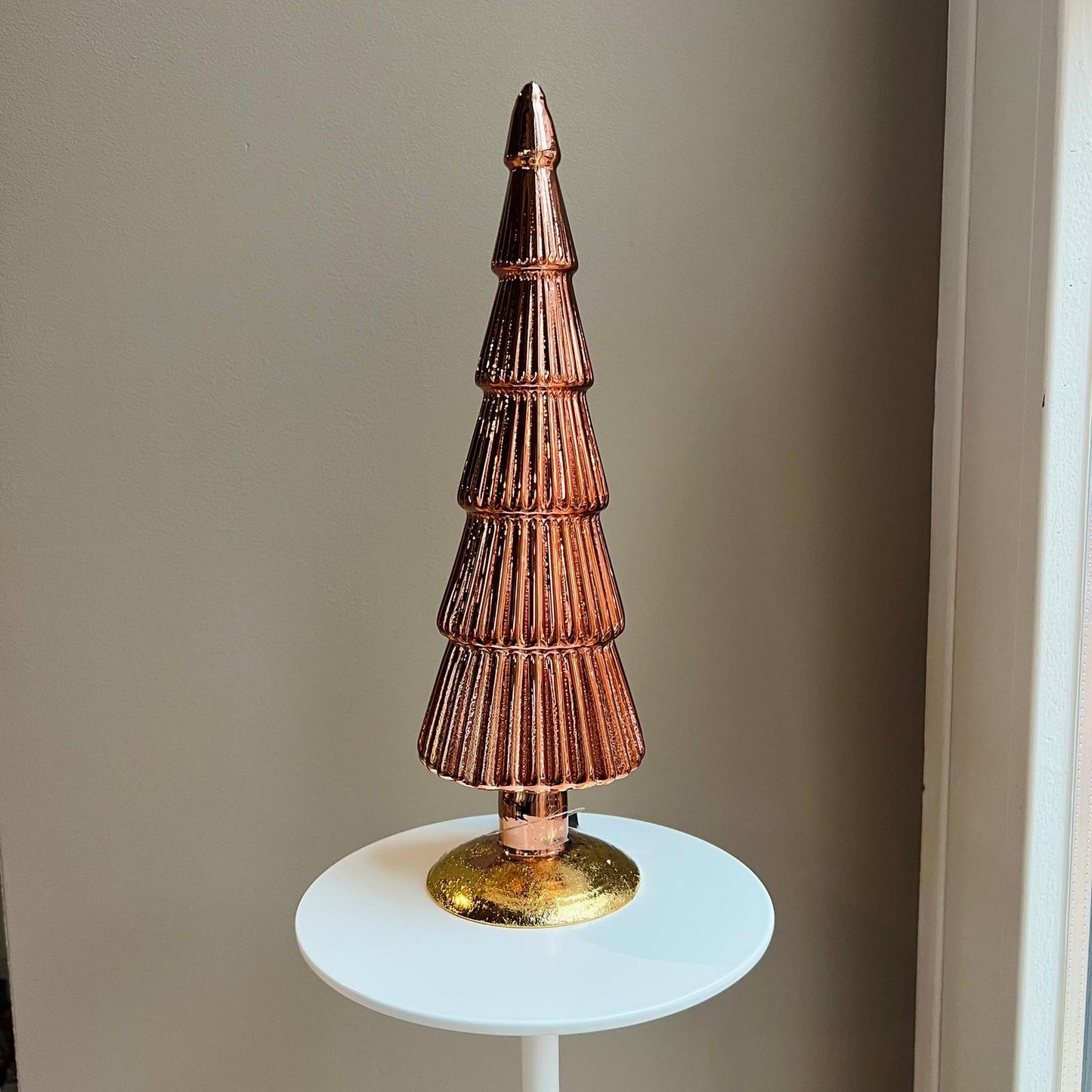 Daan Kromhout | Glazen Kerstboom - Metallic Taupe (28 CM)
