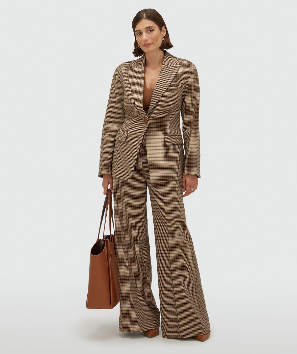 JOSH V | Beryl Getailleerde Blazer - Brown Check