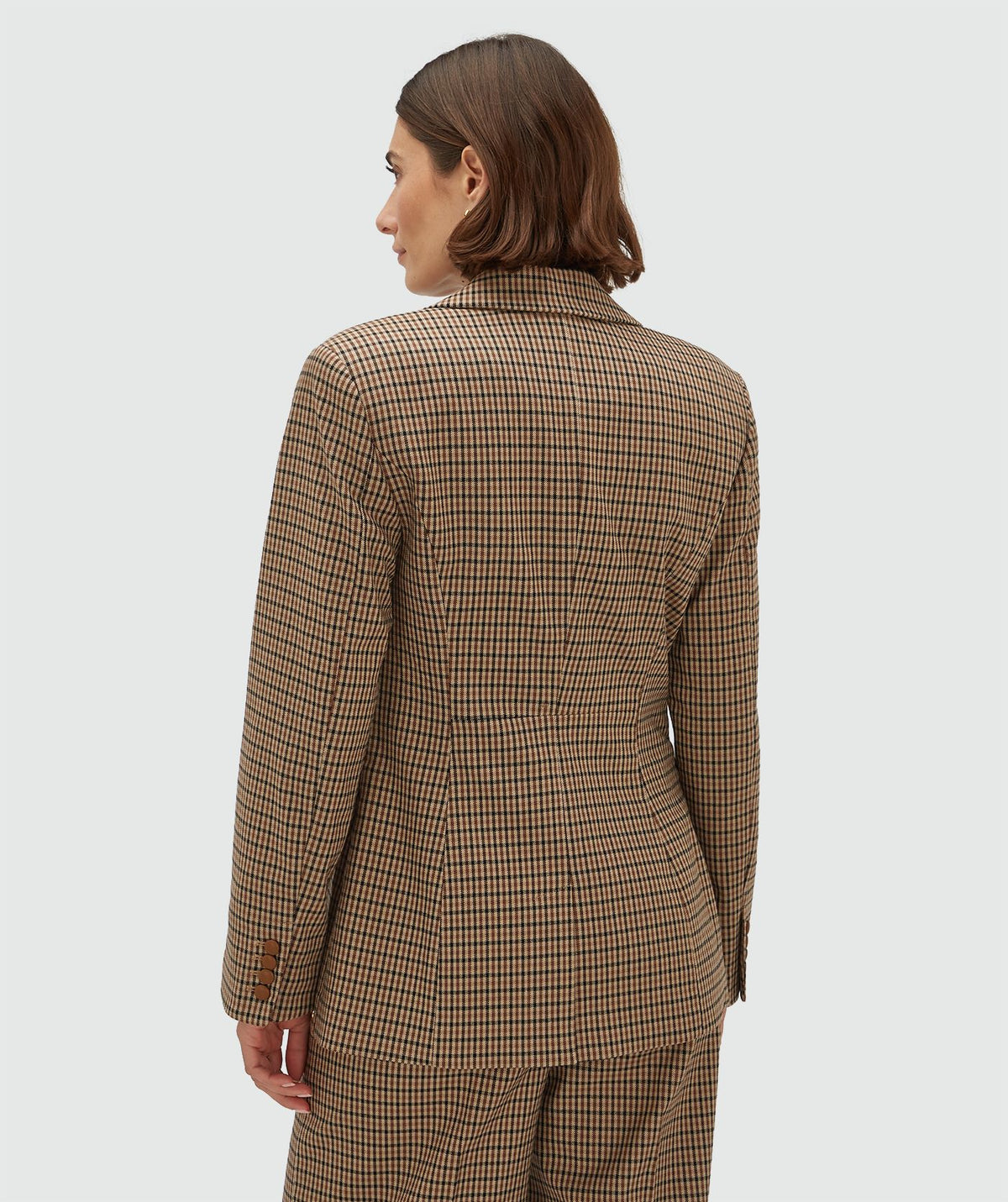 JOSH V | Beryl Getailleerde Blazer - Brown Check