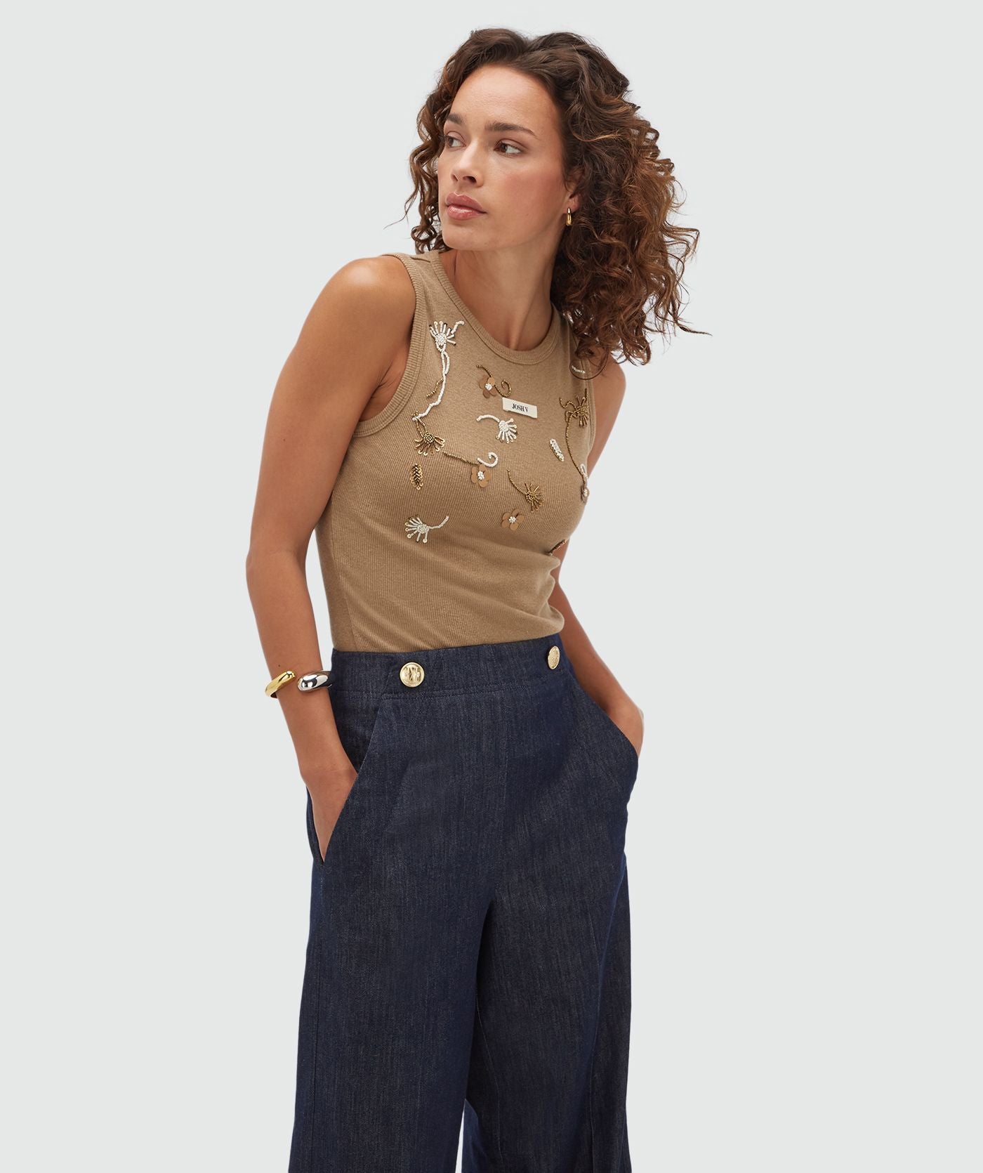 Josh V | Calix Top - Khaki Melange (JV-2607-1107)