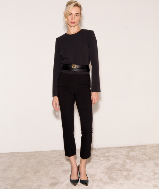 JOSH V | Clovis High Waisted Skinny Pantalon - Black