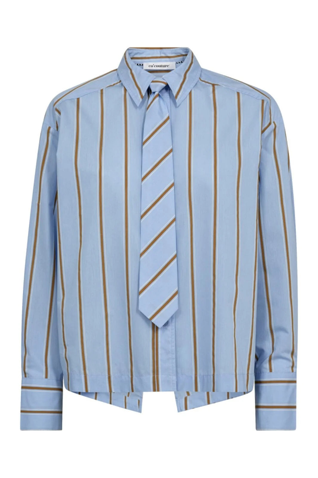 Co'Couture | AmoraCC Stripe Tie Shirt - Pale Blue