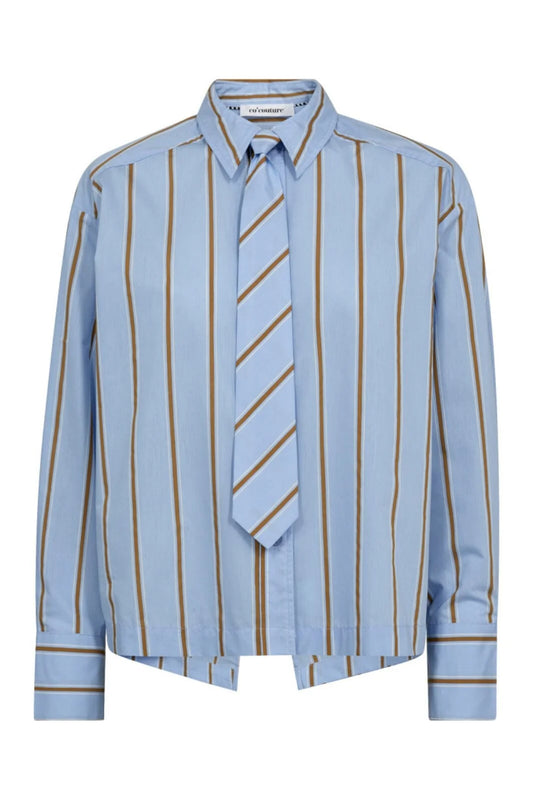Co'Couture | AmoraCC Stripe Tie Shirt - Pale Blue