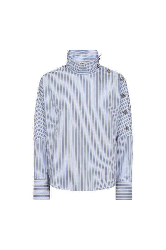 Co'couture | DevinCC AsymCC Button Blouse - Blue (45019)