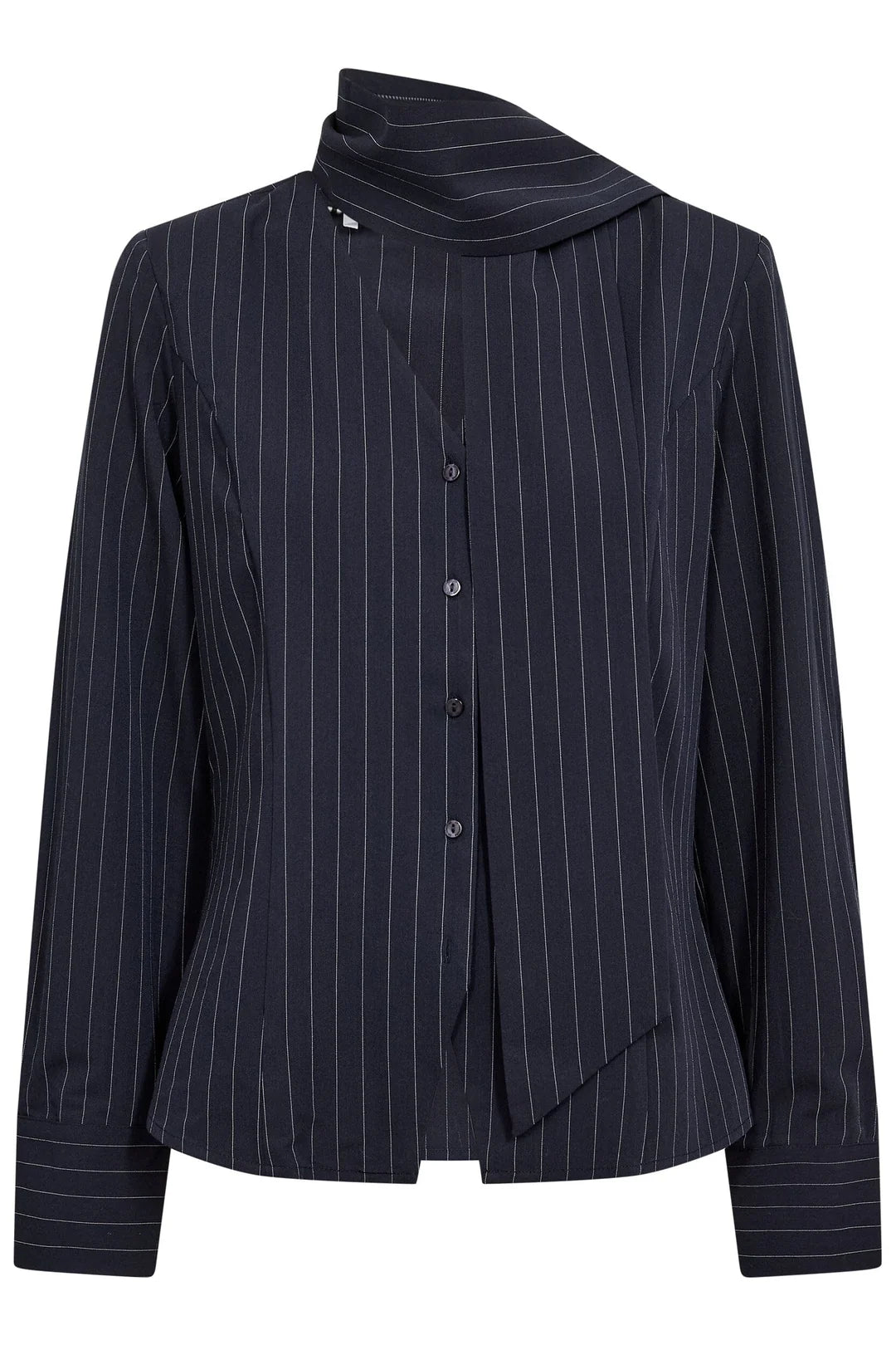 Co'Couture | LicaCC Pin Scarf Shirt - Navy