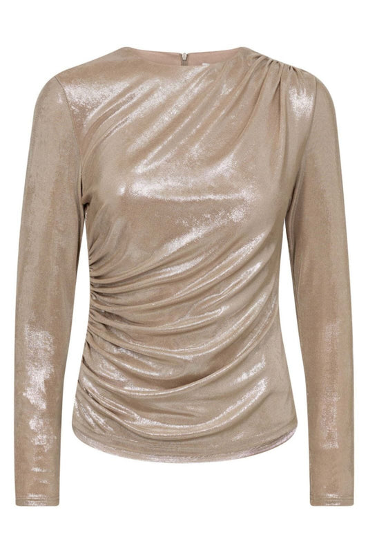 Co'Couture | MargotCC Drape Blouse - Champagne