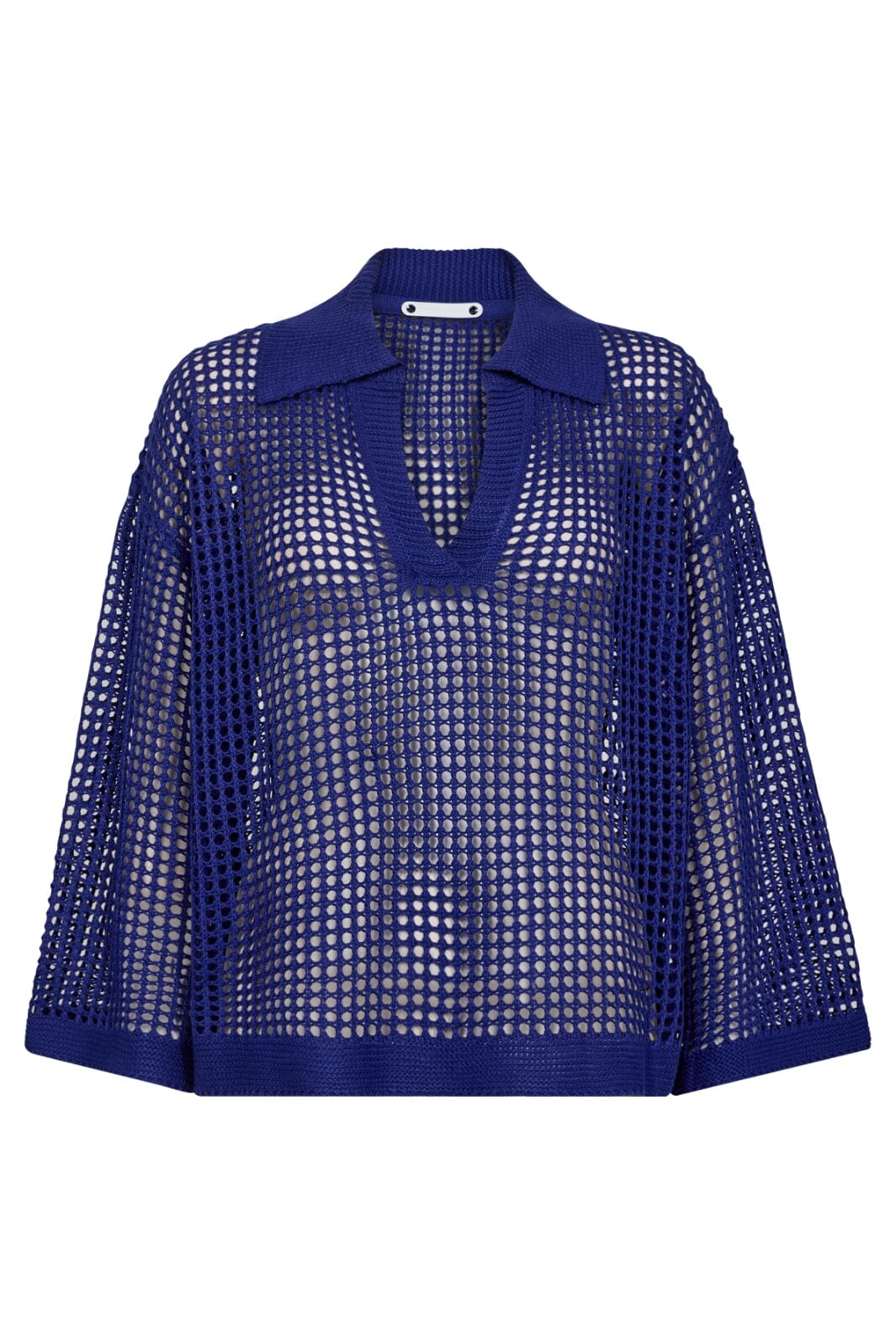 Co'Couture | OzzyCC Polo Hole Knit - New Blue (251-32182)