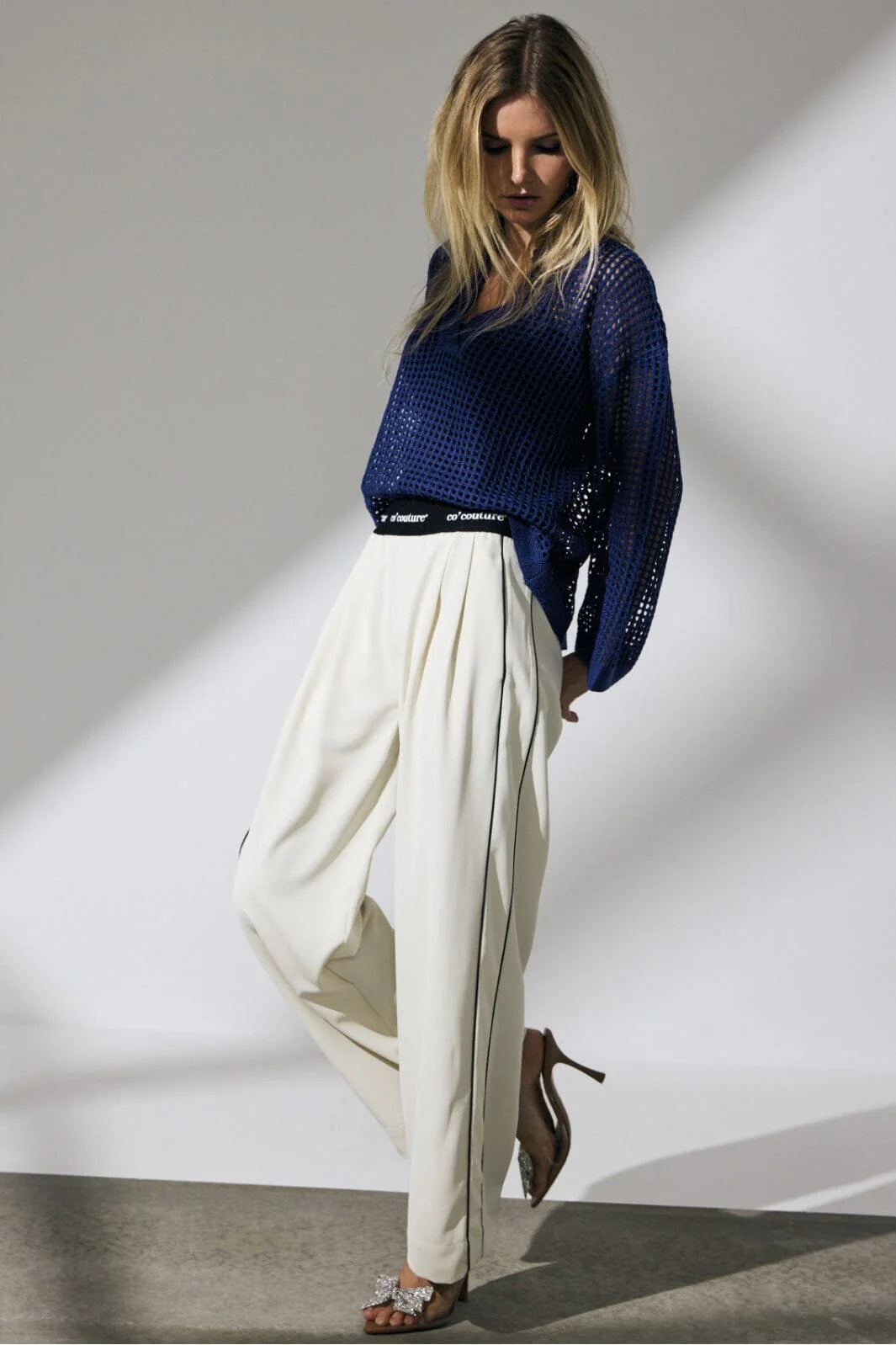 Co'Couture | OzzyCC Polo Hole Knit - New Blue (251-32182)