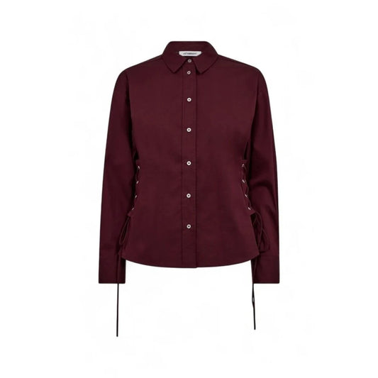 Co'couture | PoppyCC Eyelet Tie Shirt - Wine Red (35180)