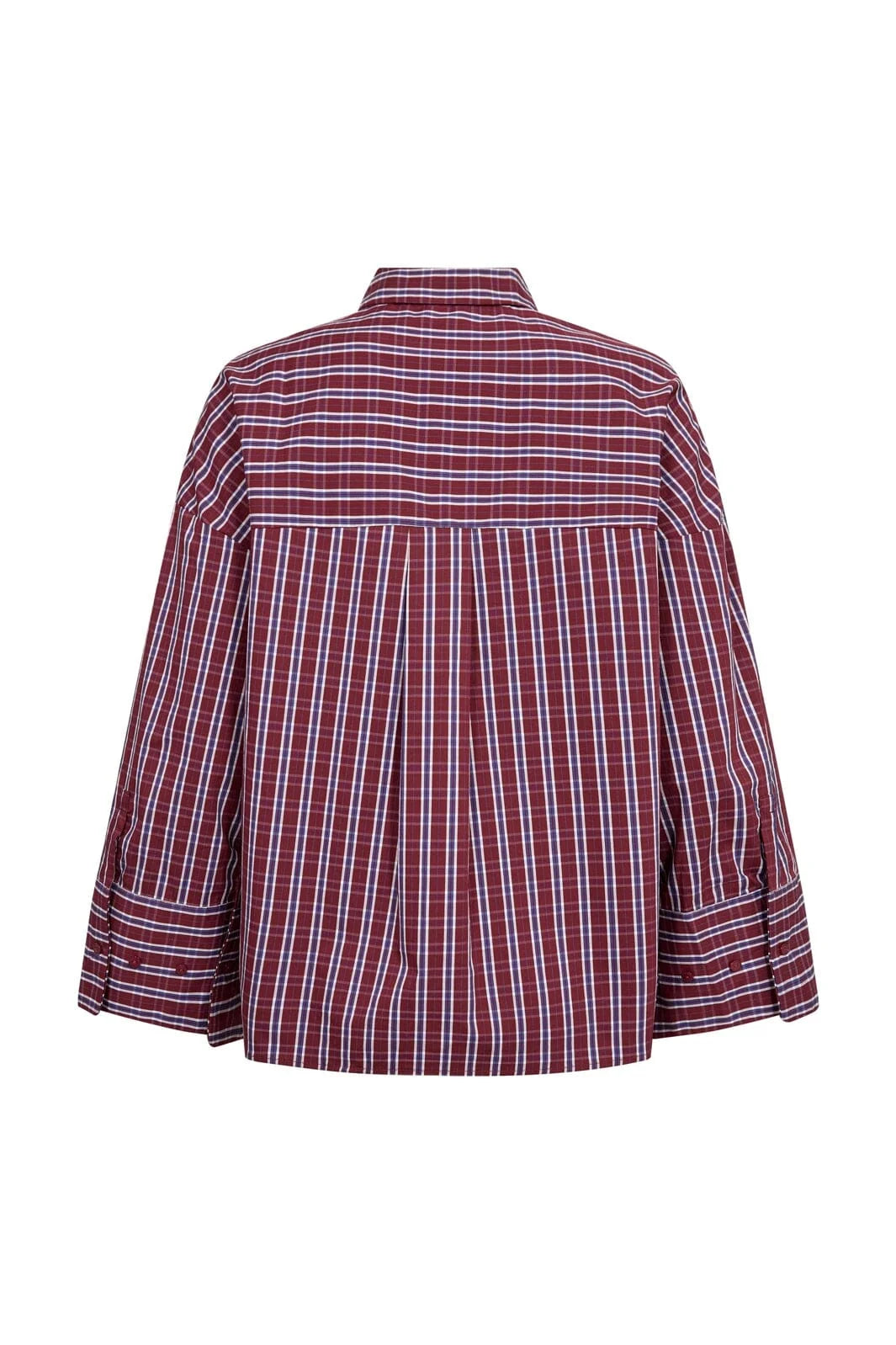 Co'Couture | ReneeCC Check Cuff Shirt - Berry Red