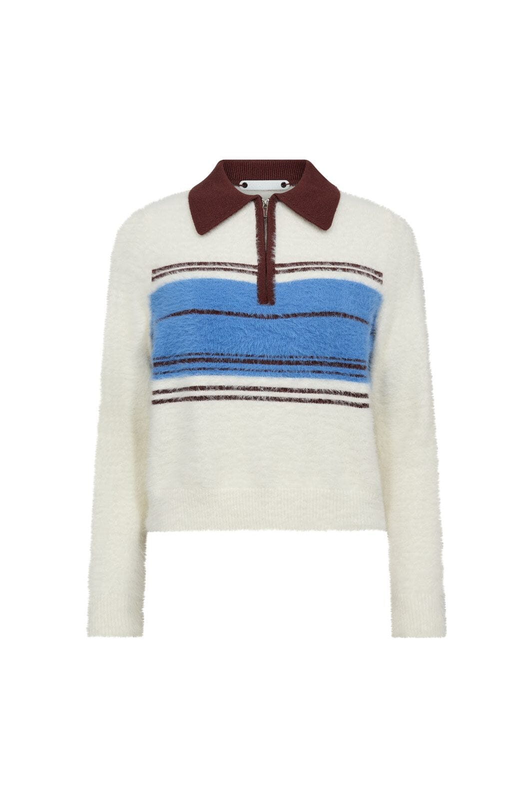 Co'Couture | ToryCC Stripe Zip Knit - Off White (32198)