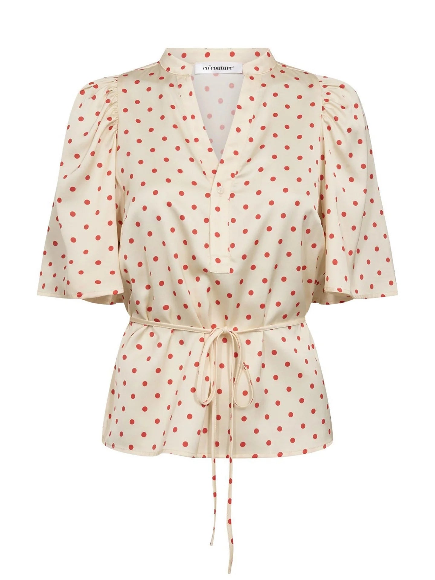 Co'Couture | CambriaCC Dot SS Blouse - Off White (45127)