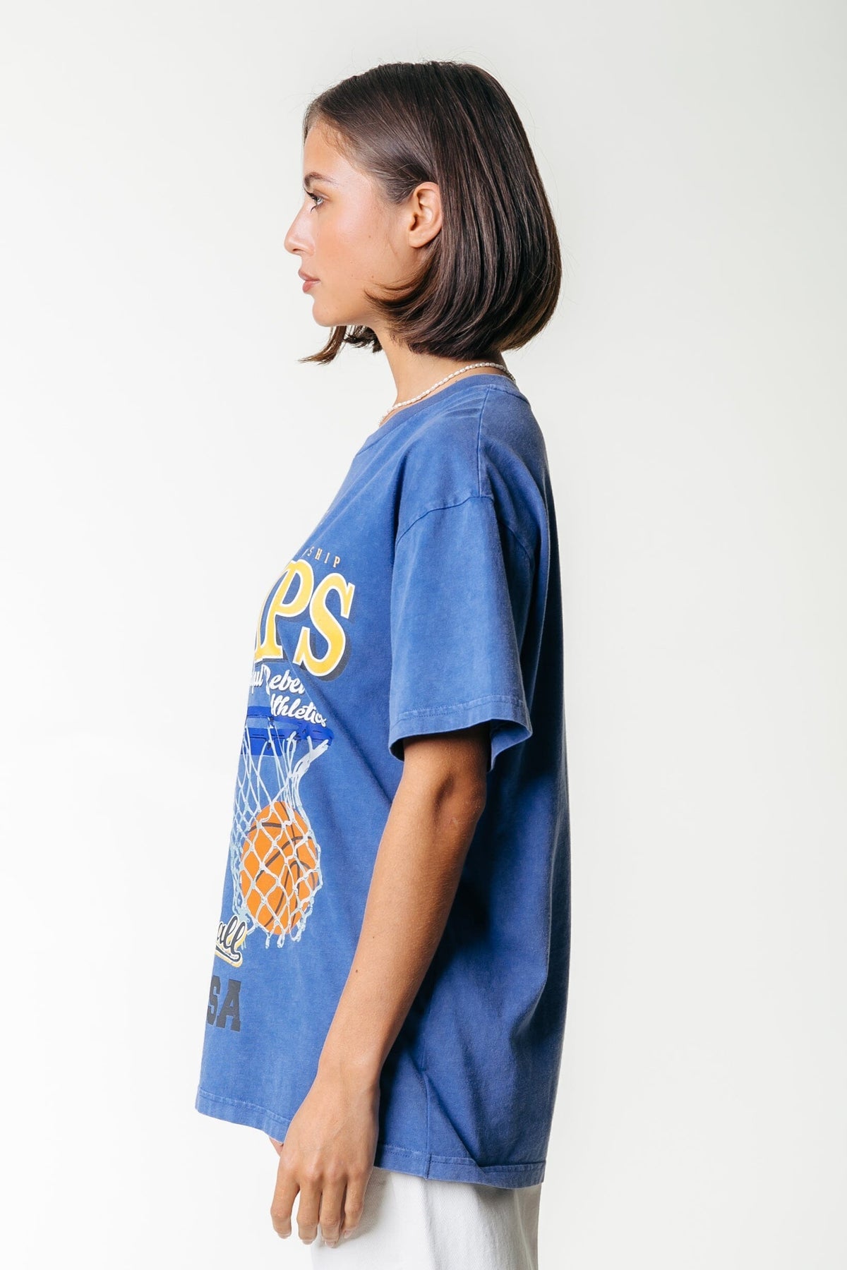 Colourful Rebel | Champions Acid Wash T-shirt - Bright Blue (WT116870)
