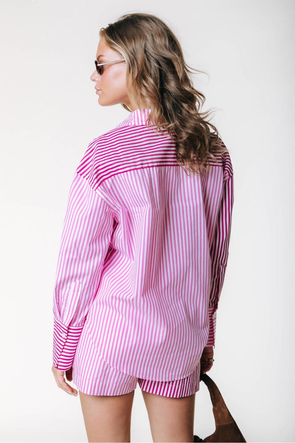 Colourful Rebel | Talia Contrast Stripe Blouse - Light pink