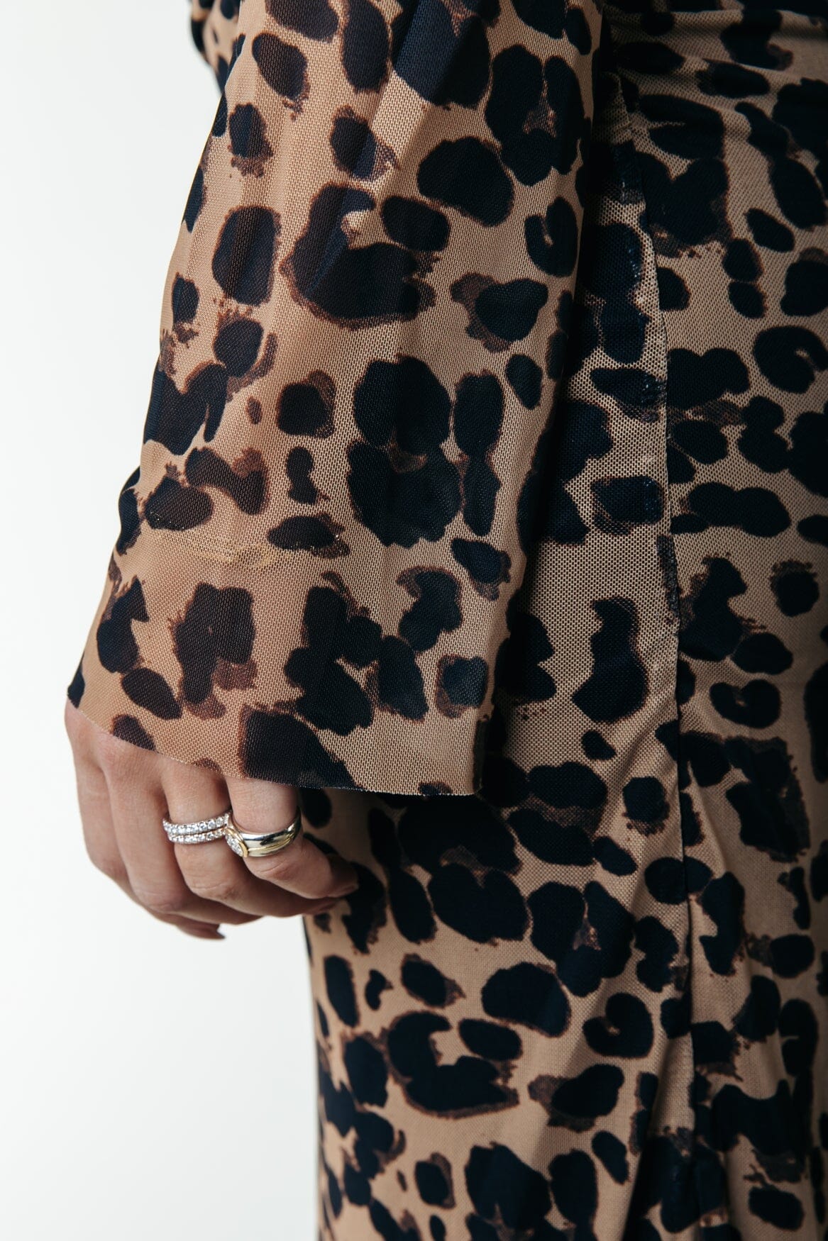 Colourful Rebel | Maude Leopard Mesh Maxi Dress - Beige (WD116819)