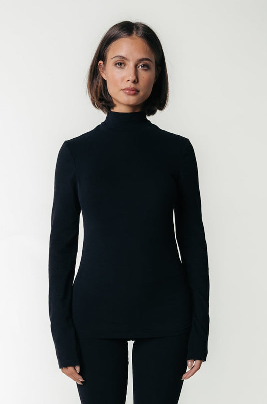 Colourful Rebel | Uni Fitted Turtleneck Top - Black