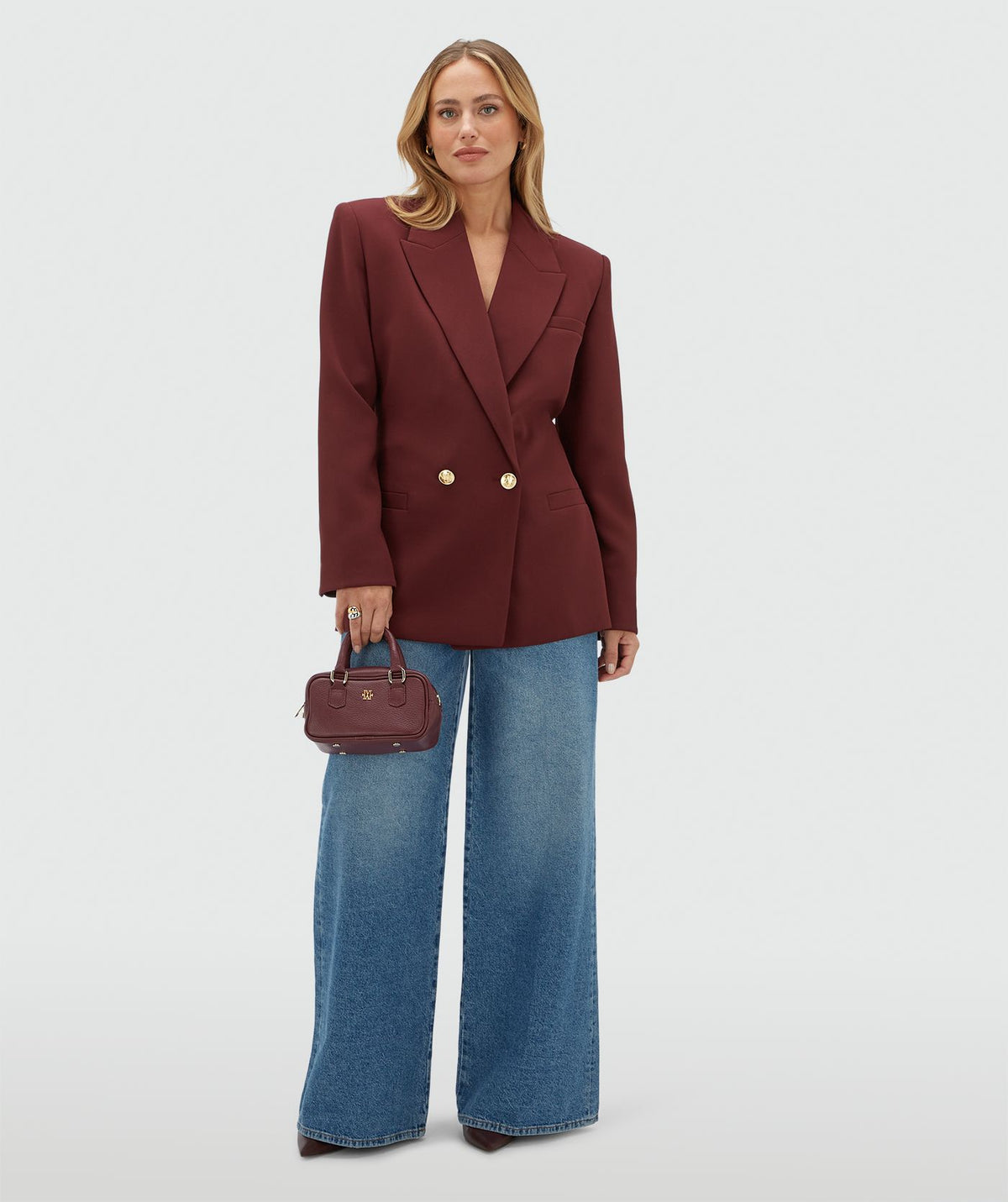 JOSH V | Dee Oversized Blazer - Burgundy