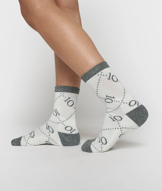 10DAYS | Socks All-Over Monogram - Ecru