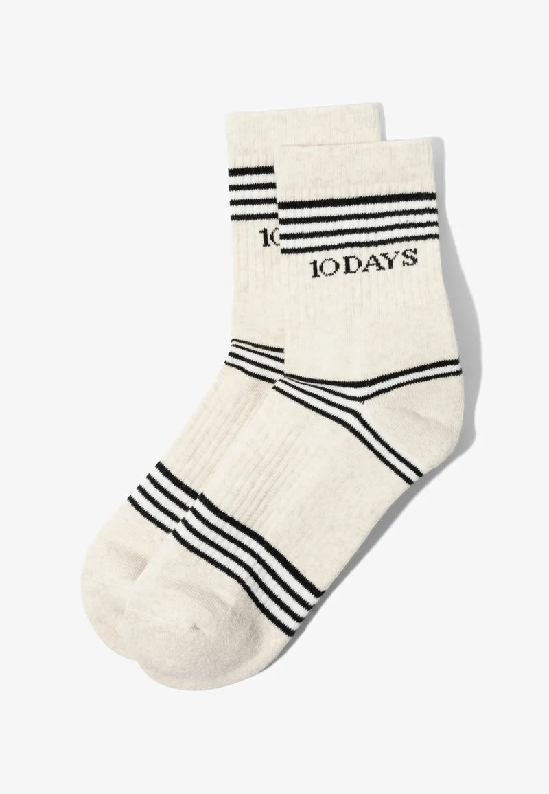 10DAYS | Socks Stripes - Soft White Melee