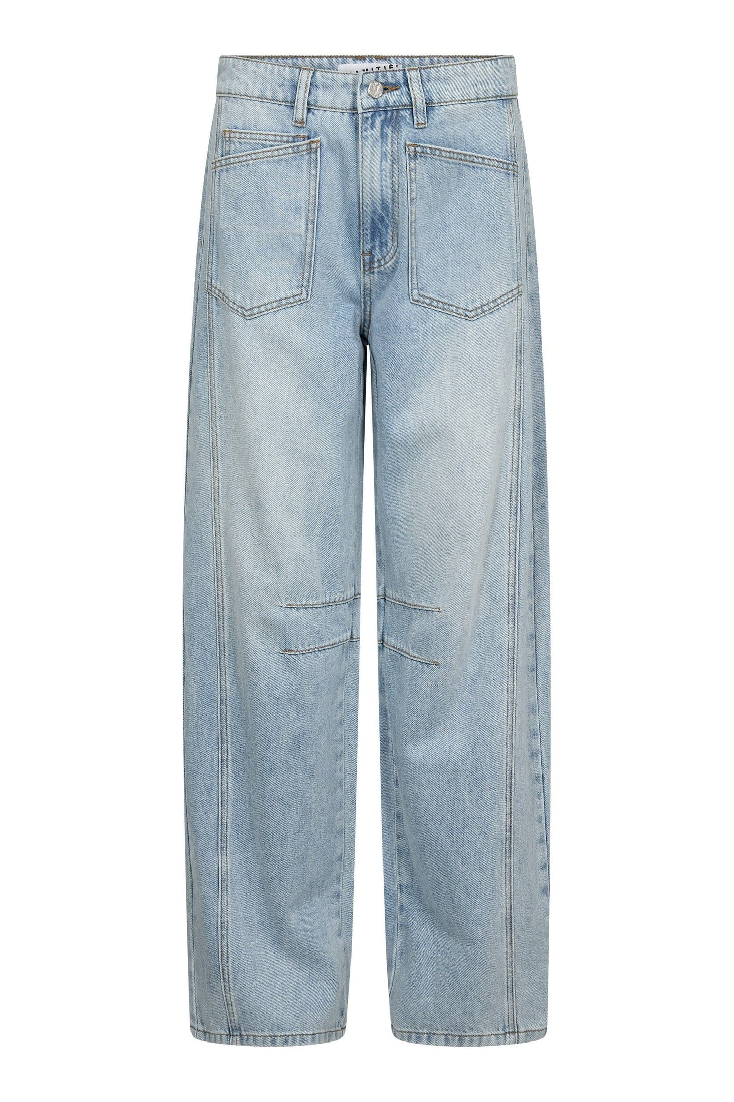 Haute L'amitié | Barrel Front Pocket Tall Jeans - Bleached Denim