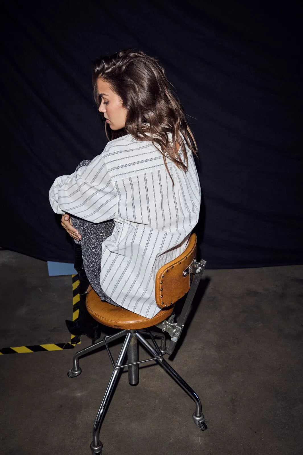 Haute L'Amitié | Crystal Heart Stripe Shirt - White
