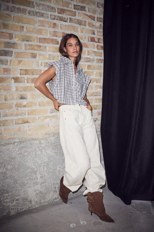 Haute l'Amitié | Dinnie NS Mini Check Shirt - Off-white/ Beige (HL10847)