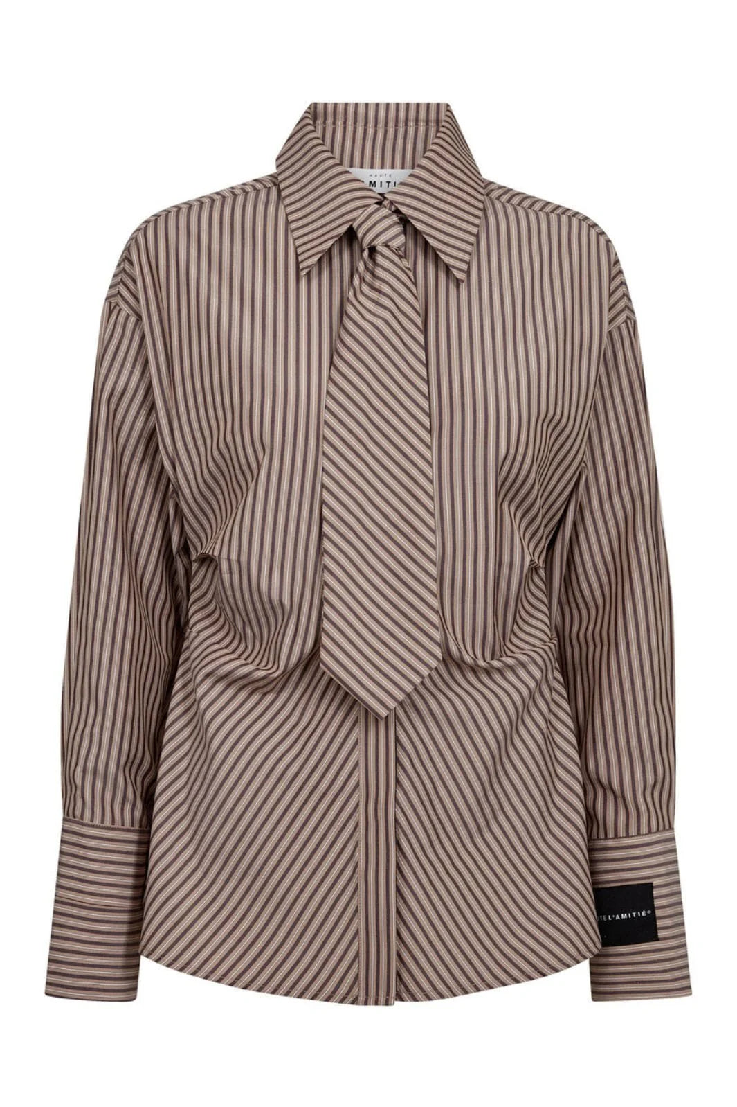 Haute L'amitié | Gemma Tie Stripe Shirt - Dessert