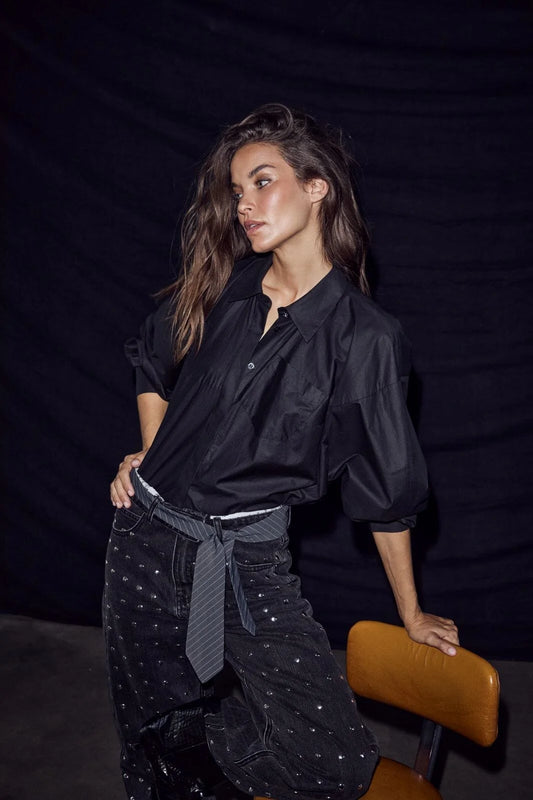 Haute L'Amitié | Sophie Din Coated Shirt - Black