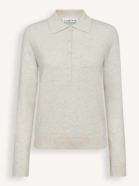 Haute L'Amitié | Premiere LS Polo Knit - Pearl