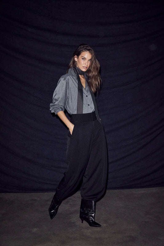 Haute L'Amitié | Zeppe Pleat Tall Pant - Black