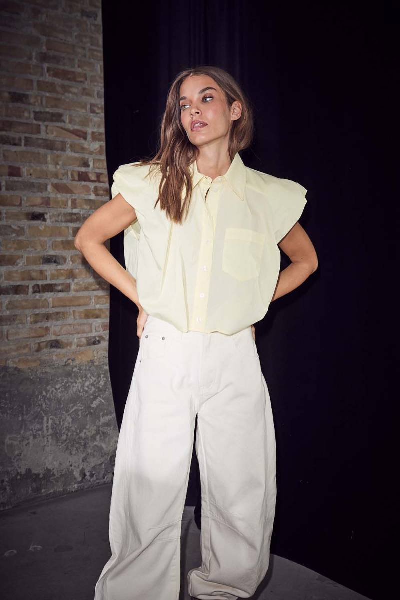 Haute l'Amitié | Dinnie NS Poplin Shirt - Pale Yellow (HL10846)