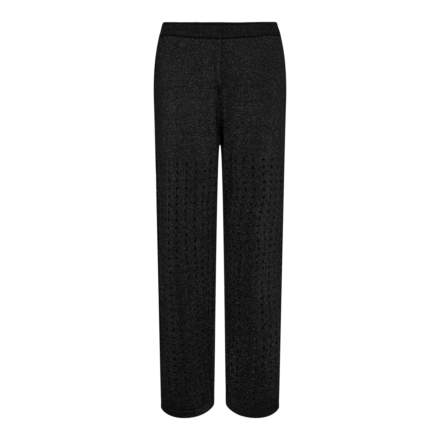 Haute l'Amitié | Hole Lurex Knit Tall Pant - Black (HL10430)