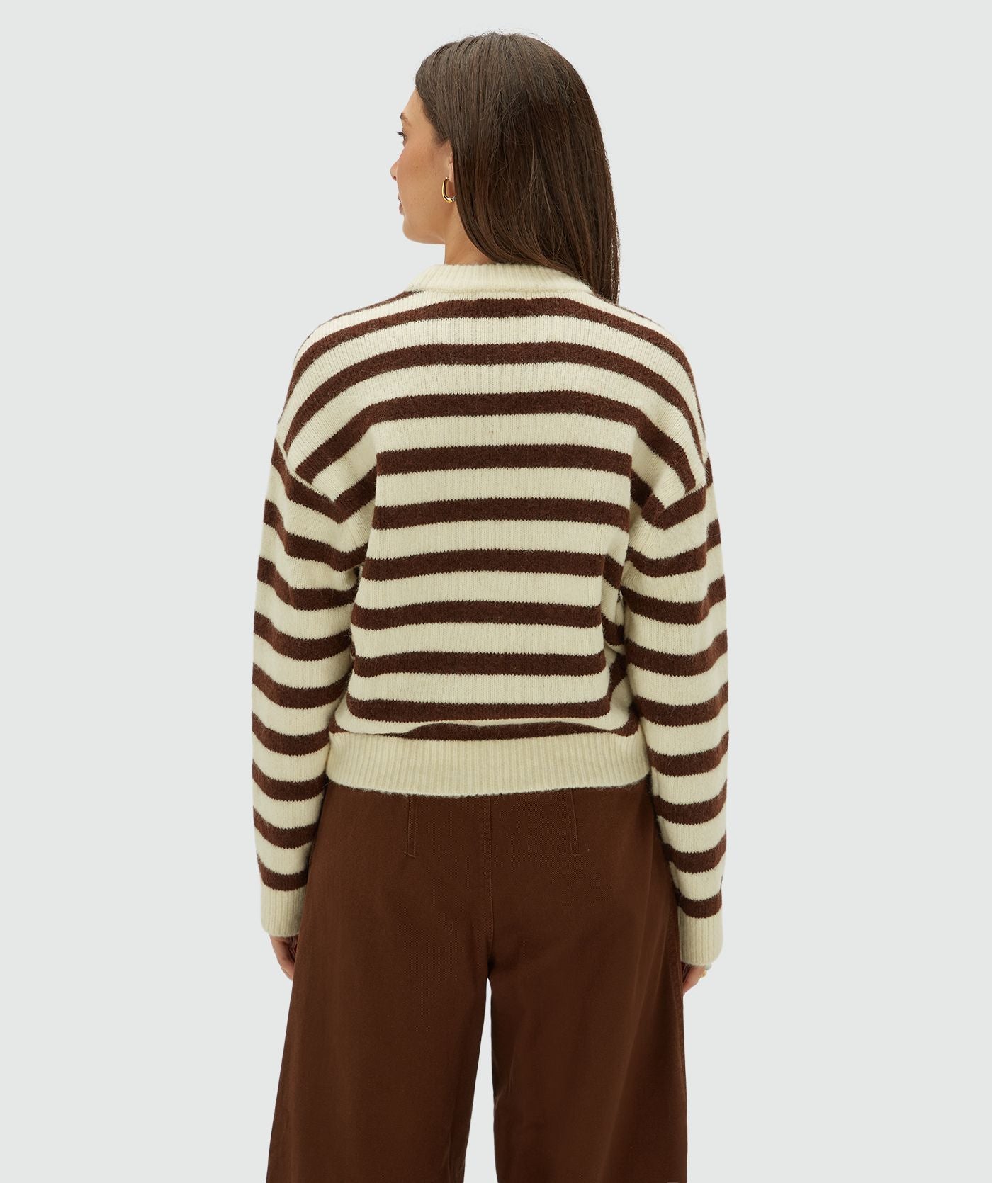 Josh V | Ize Oversized Trui - Brown Stripe