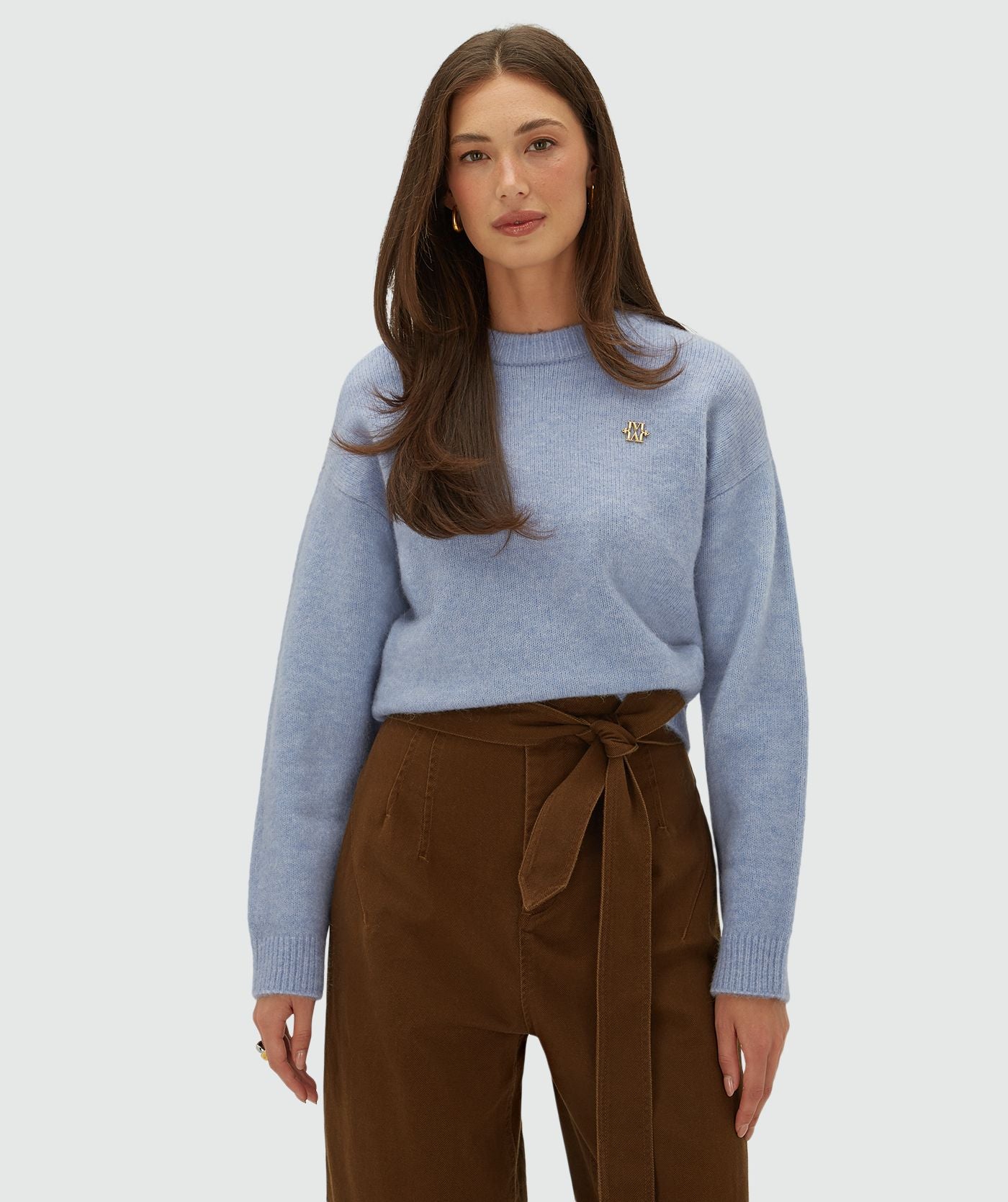 Josh V | Ize Oversized Trui - Powder Blue Melange