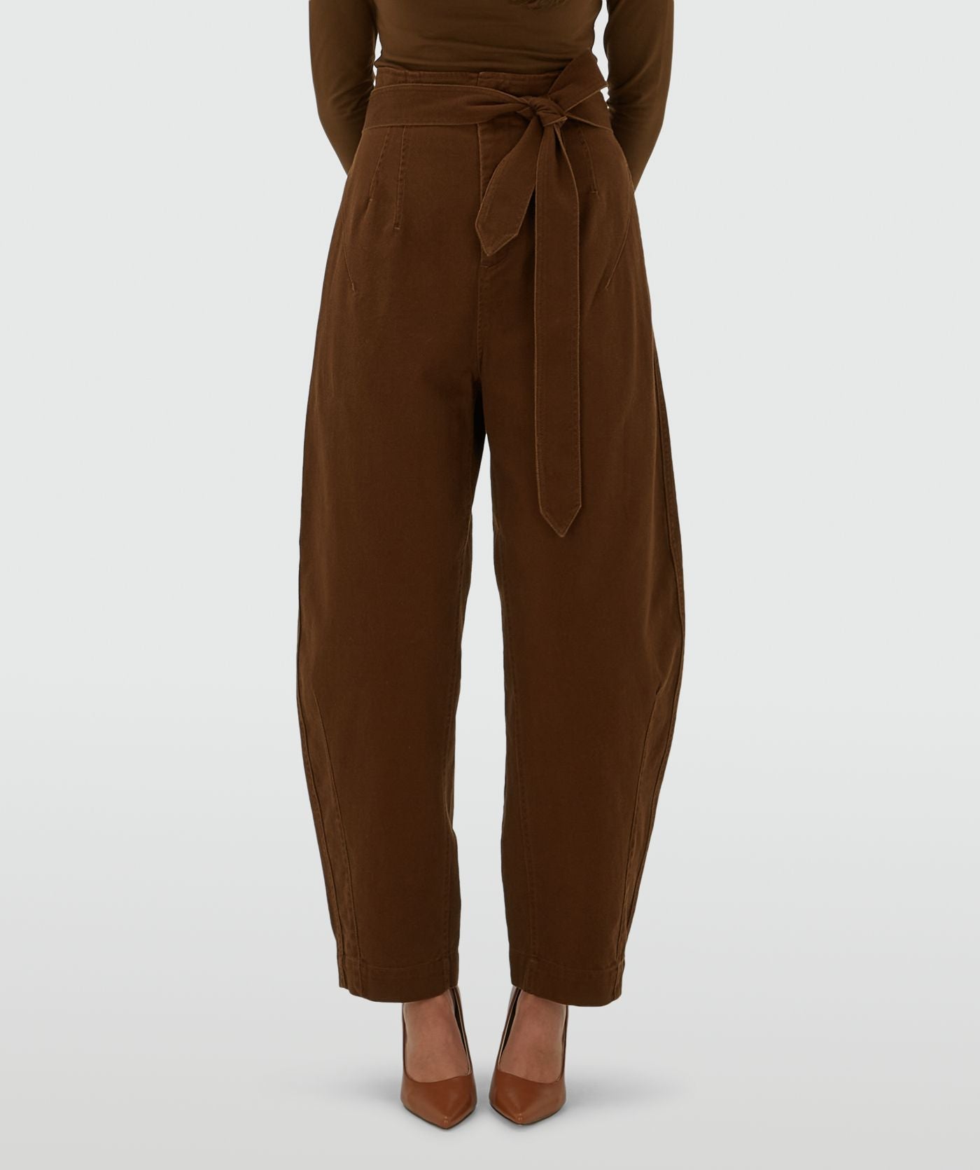 Josh V | Kian High Rise Balloon Fit Broek - Brown