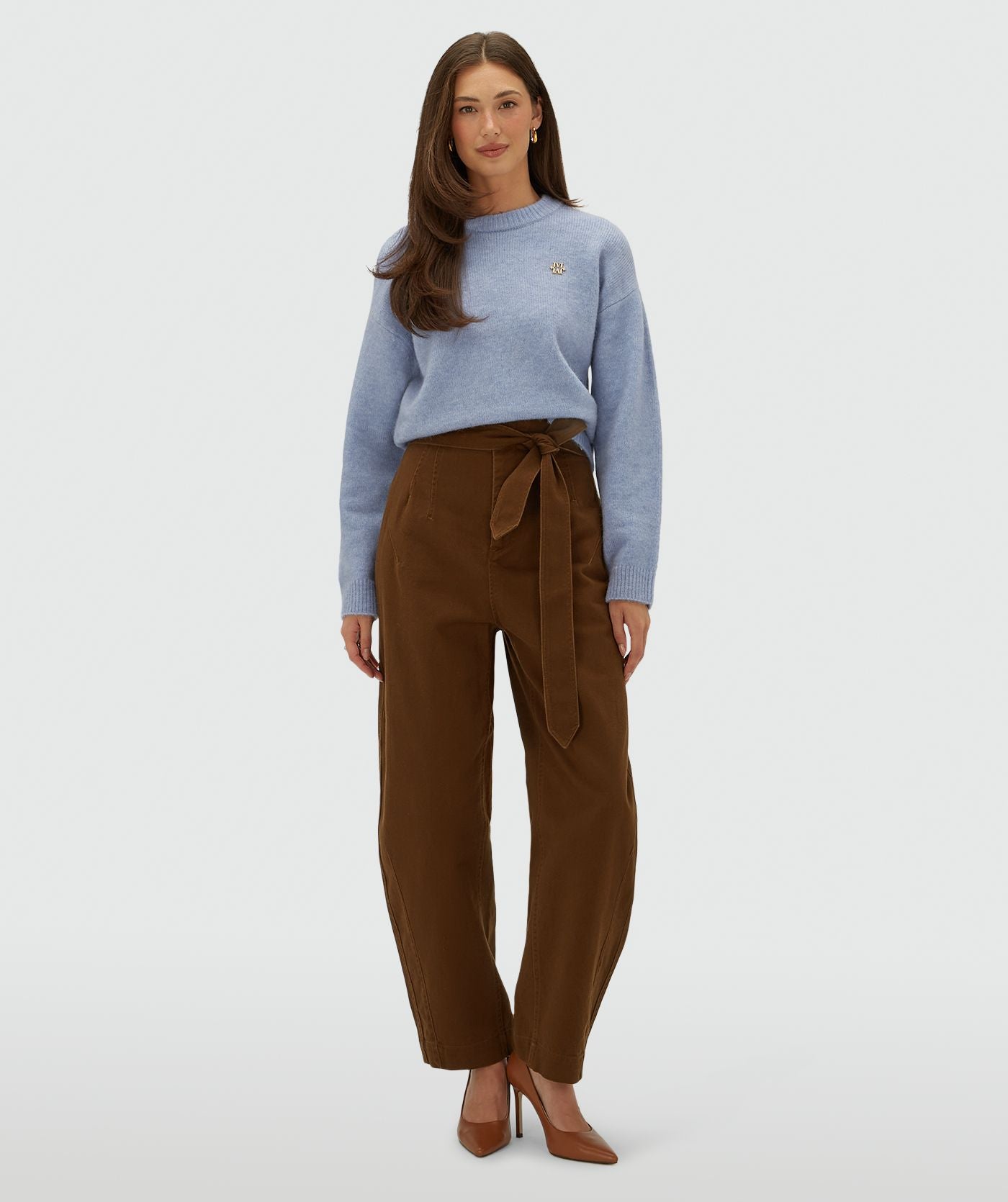 Josh V | Kian High Rise Balloon Fit Broek - Brown