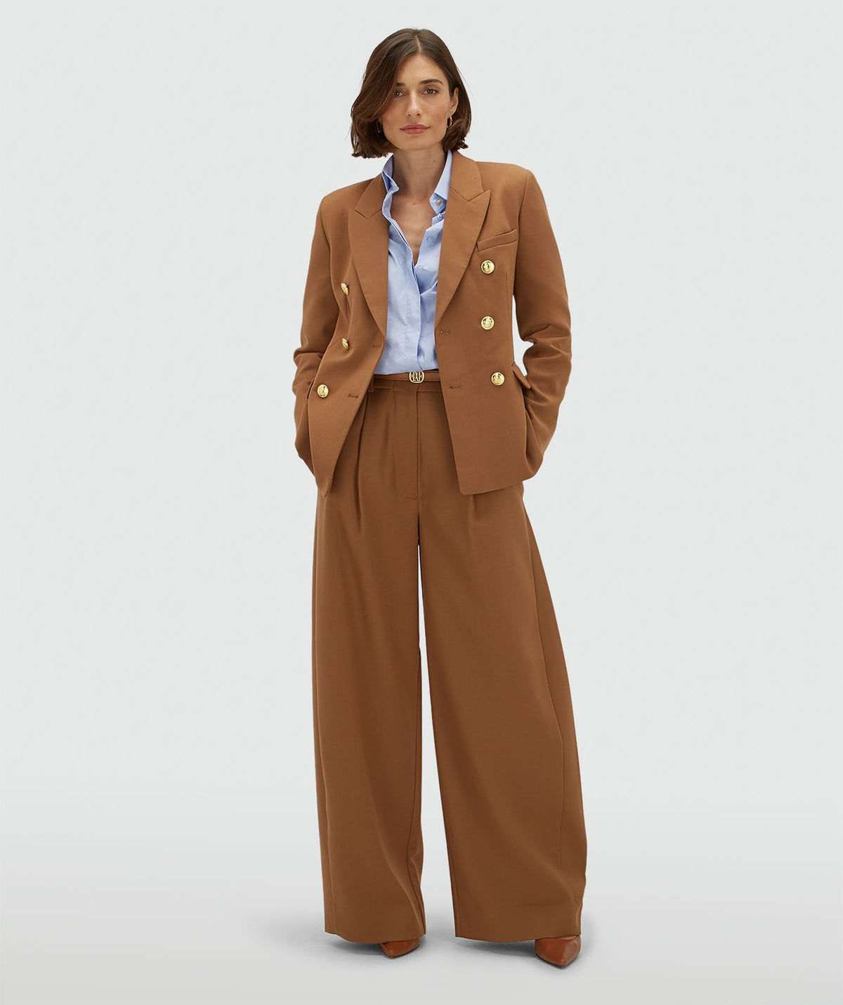 JOSH V | Kyle High Waisted Balloon Fit Pantalon - Cognac