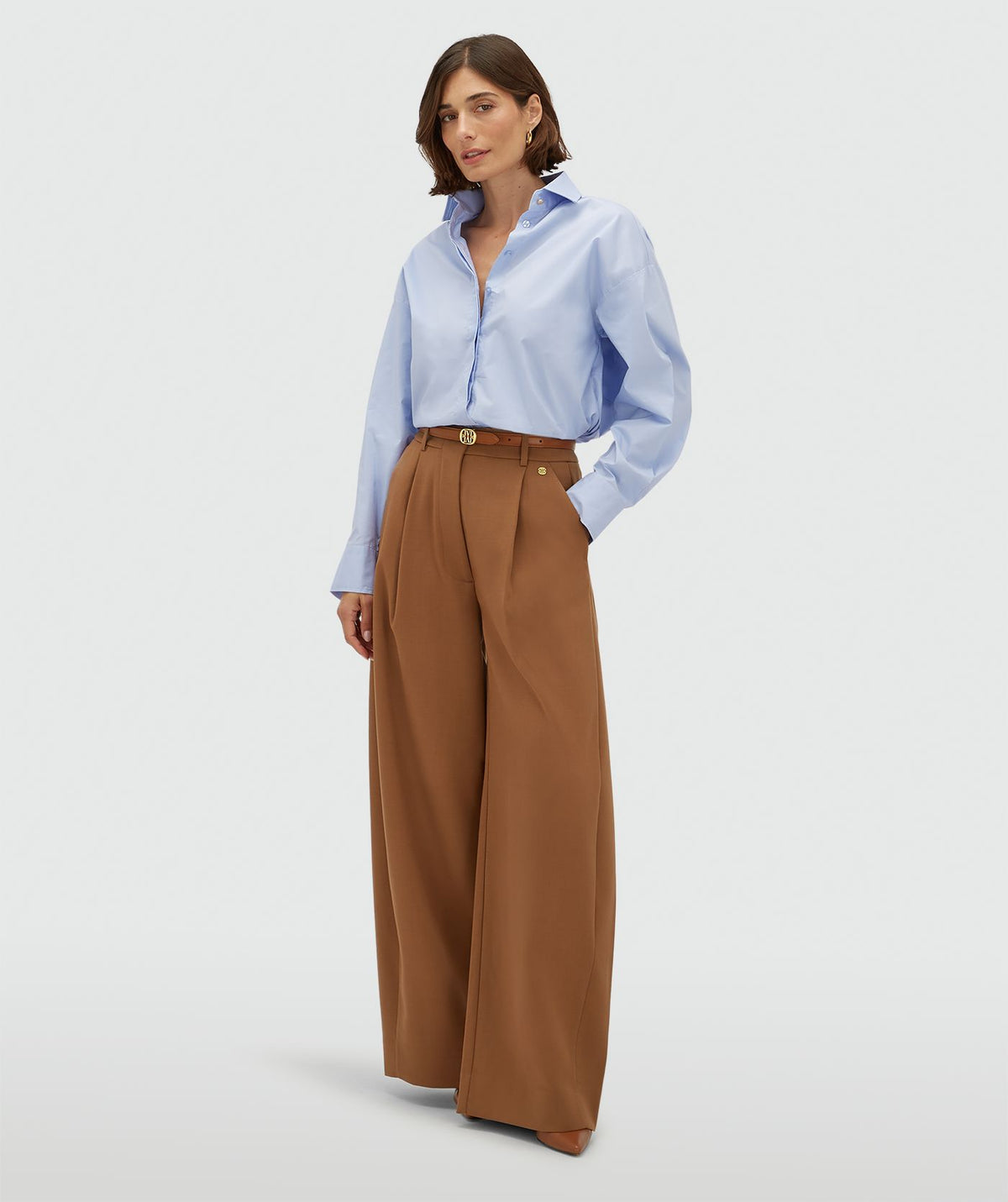 JOSH V | Kyle High Waisted Balloon Fit Pantalon - Cognac