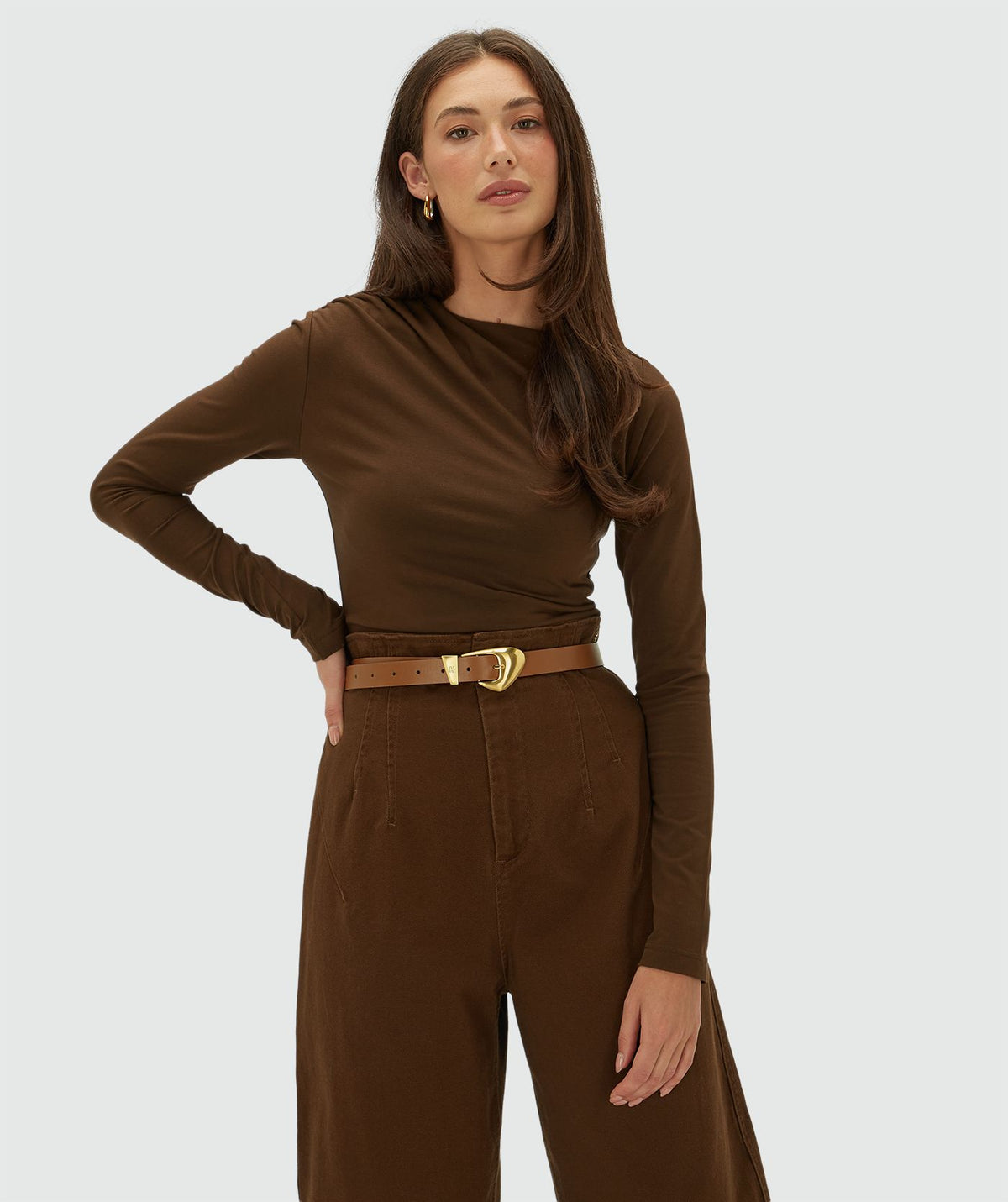Josh V | Lenie Slim Fit Top - Brown
