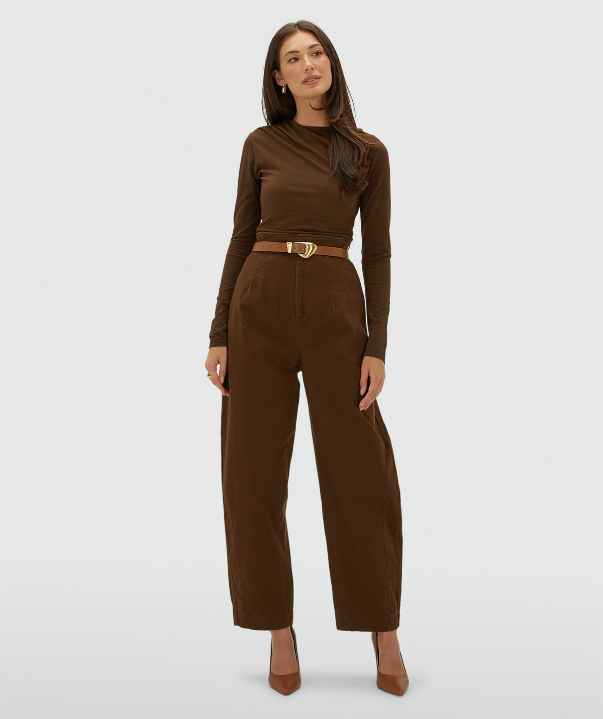 Josh V | Lenie Slim Fit Top - Brown