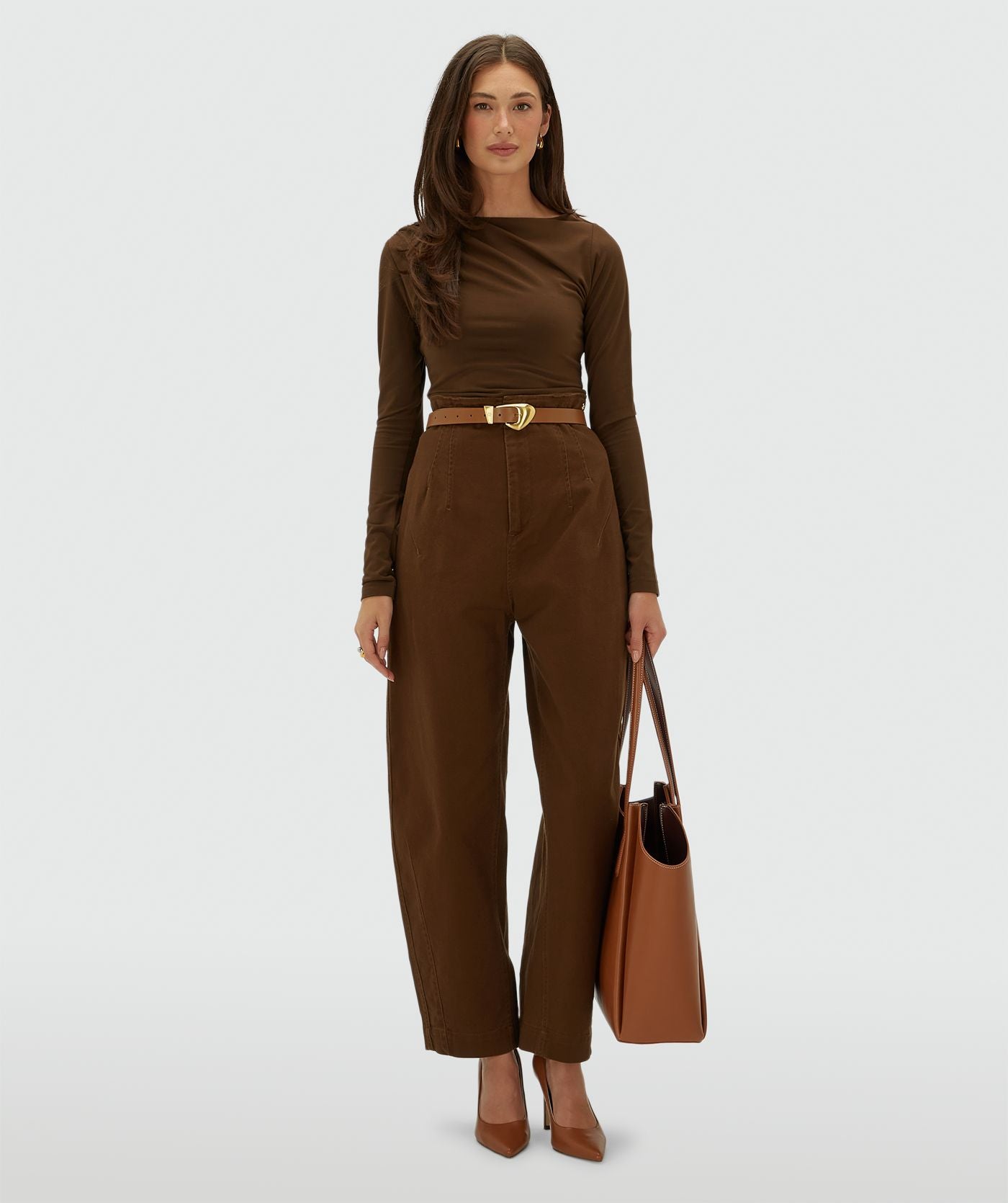 Josh V | Lenie Slim Fit Top - Brown