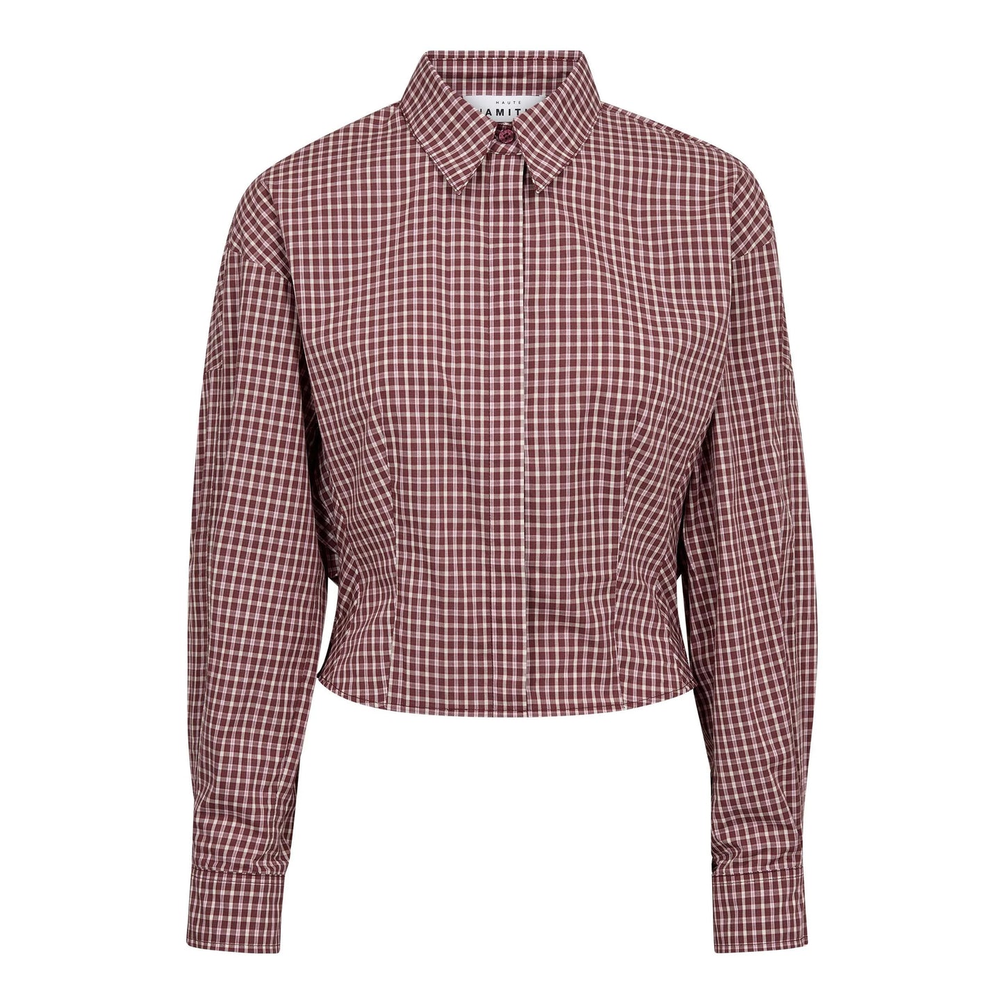 Haute L'Amitié | Musa Check Smock Shirt - Wine (HL10753)