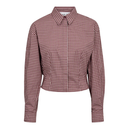 Haute L'Amitié | Musa Check Smock Shirt - Wine (HL10753)