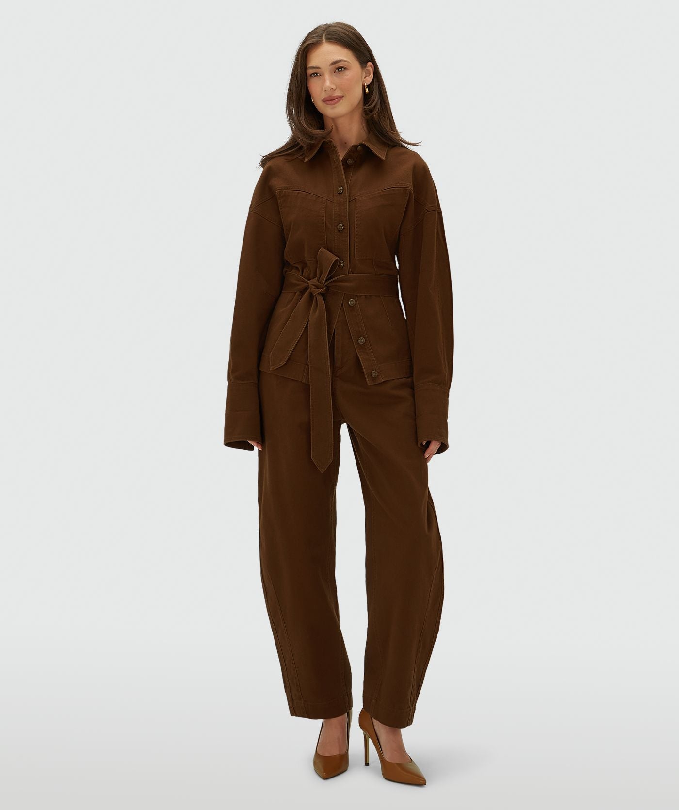 Josh V | Nura Fitted Blouse - Brown