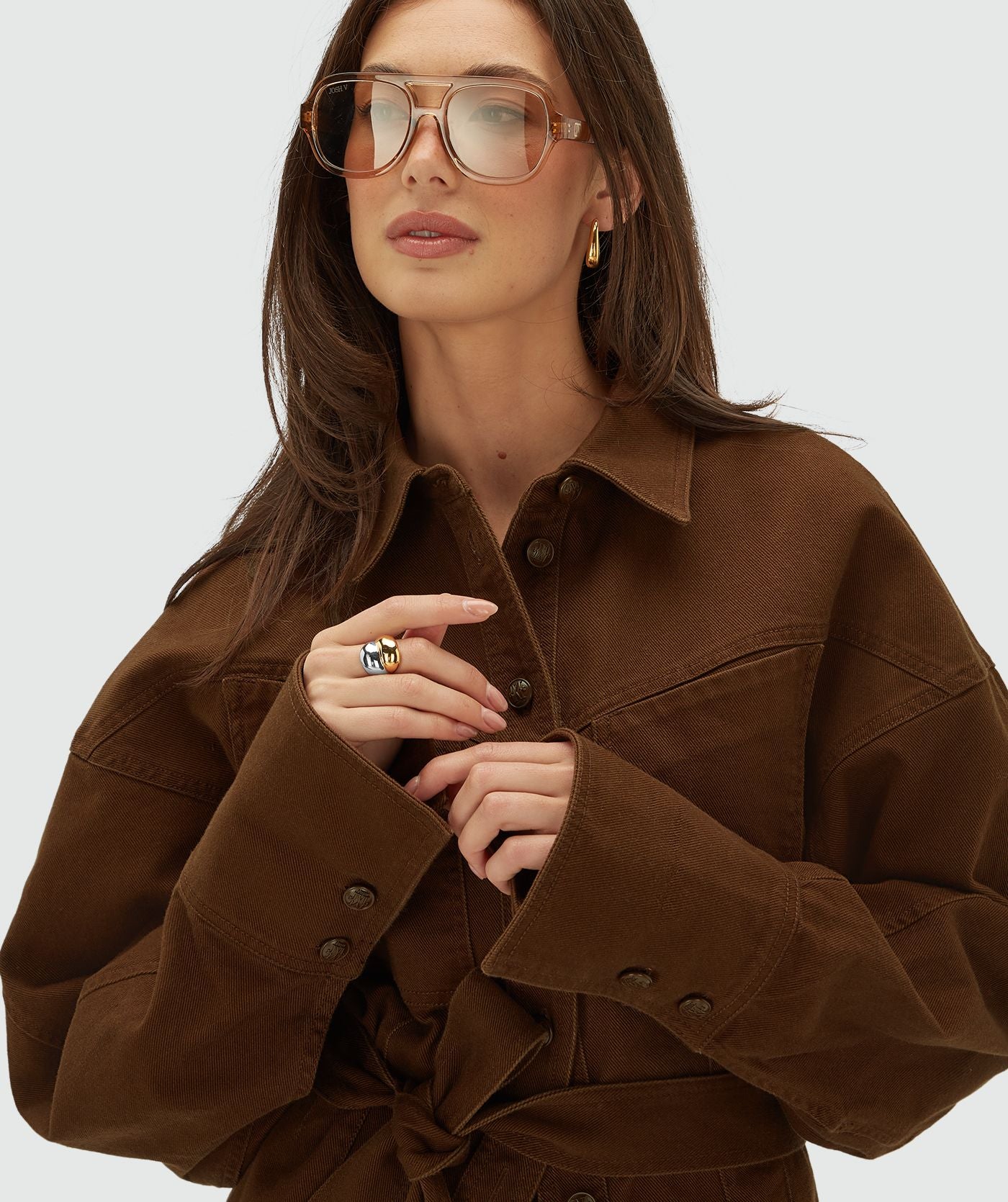 Josh V | Nura Fitted Blouse - Brown
