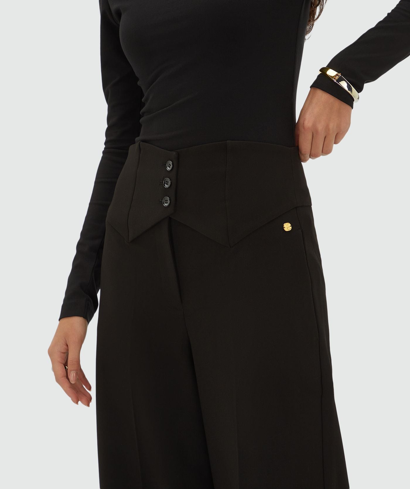 Josh V | Petra High Rise Wide Leg Pantalon - Black